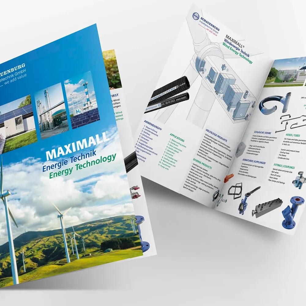 Broschuere MAXIMALL Energie-Technik, aufgeschlagen